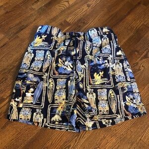 Disney Colorful Surfboard Print swim trunks